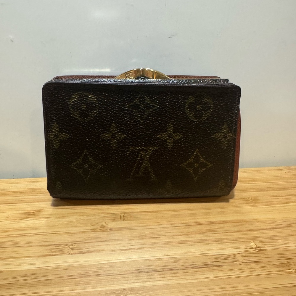 Louis Vuitton Brown Monogram Kiss Lock Porte Monnaie Viennois Bifold Wallet